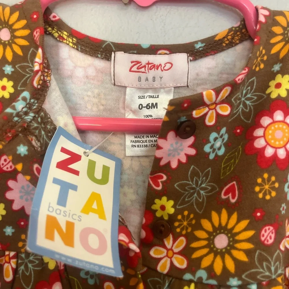 Zutano Ladybug Flower Dress NWT Size 0-6 months‎